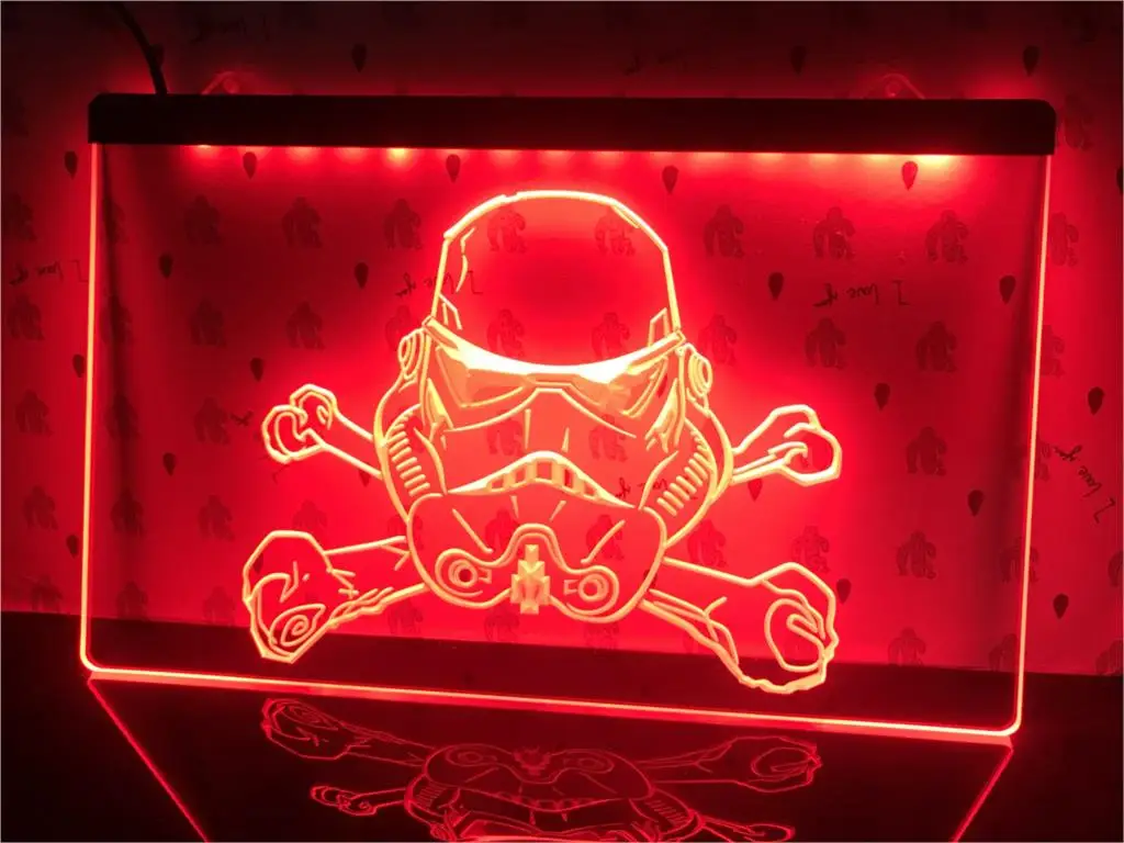 G117 Stormtrooper helmet Star Wars led Light Signin Plaques & Signs from Home & Garden on