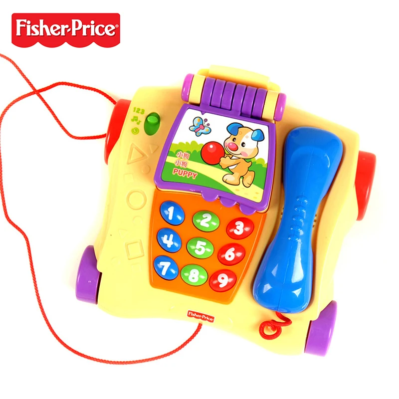 Фирменная обучающая игрушка Fisher Price детская музыкальная телефон двуязычная