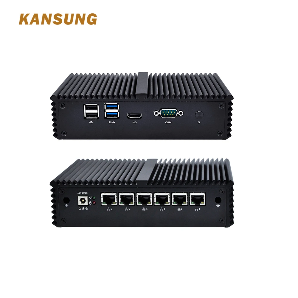 KANSUNG Intel Celeron 3865U Мини ПК 6 Lan OPNsense AES-NI роутер с файрволом Windows 10 Linux DDR4 промышленный безвентиляторный мини-ПК