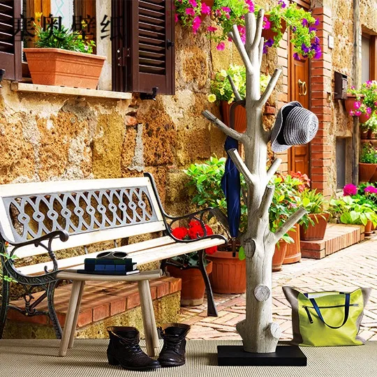 Custom Photo Europe Tomn Street Scene Design Wallpaper Custom Photo Europe Tomn Street Scene Design Wallpaper Coffee Village Hall Lounge Bar Room