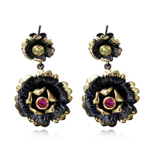 Nuevo 2016 Classic Colgante pendientes de diseño de La Flor Con Ruby y Olivino Cubic Zirconia Pendientes de Alta Calidad
