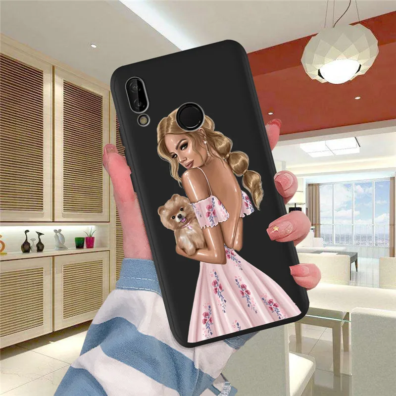 Чехол для девочки Huawei P8 P10 P20 P30 Mate 10 20 Honor 8 8X 8C 9 V20 20i Lite Plus Pro чехол оболочка