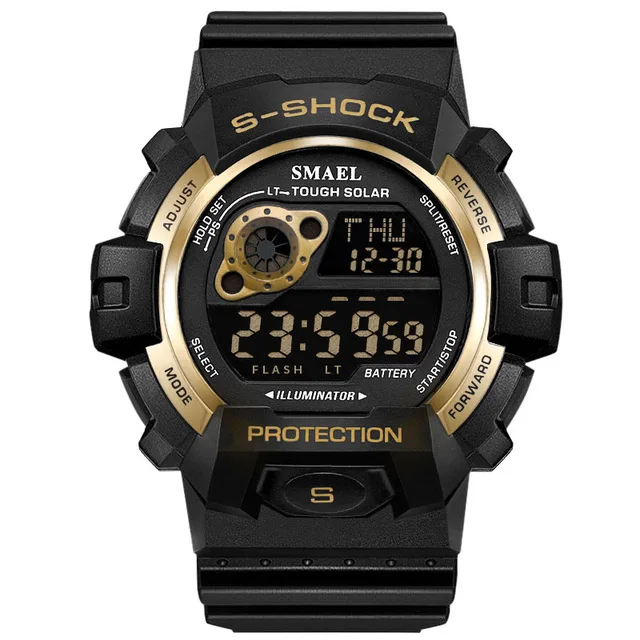 

SMAEL Digital Wristwatches Waterproof Men Oudoor Sport Watch LED Display Automatic Date Alarm Clock Man Sport Watch Running 1446