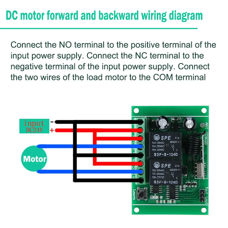 KTNNKG DC 24 V 2 CH 433 МГц Беспроводной удаленного коммутатора приемник DIY релейный