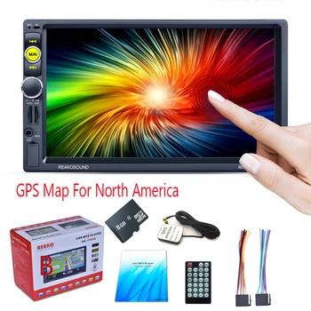 

2DIN 7" Car MP5 Player Touch Screen Support Hands-free Call GPS Map of North America Bluetooth Car Stereo Autoradio