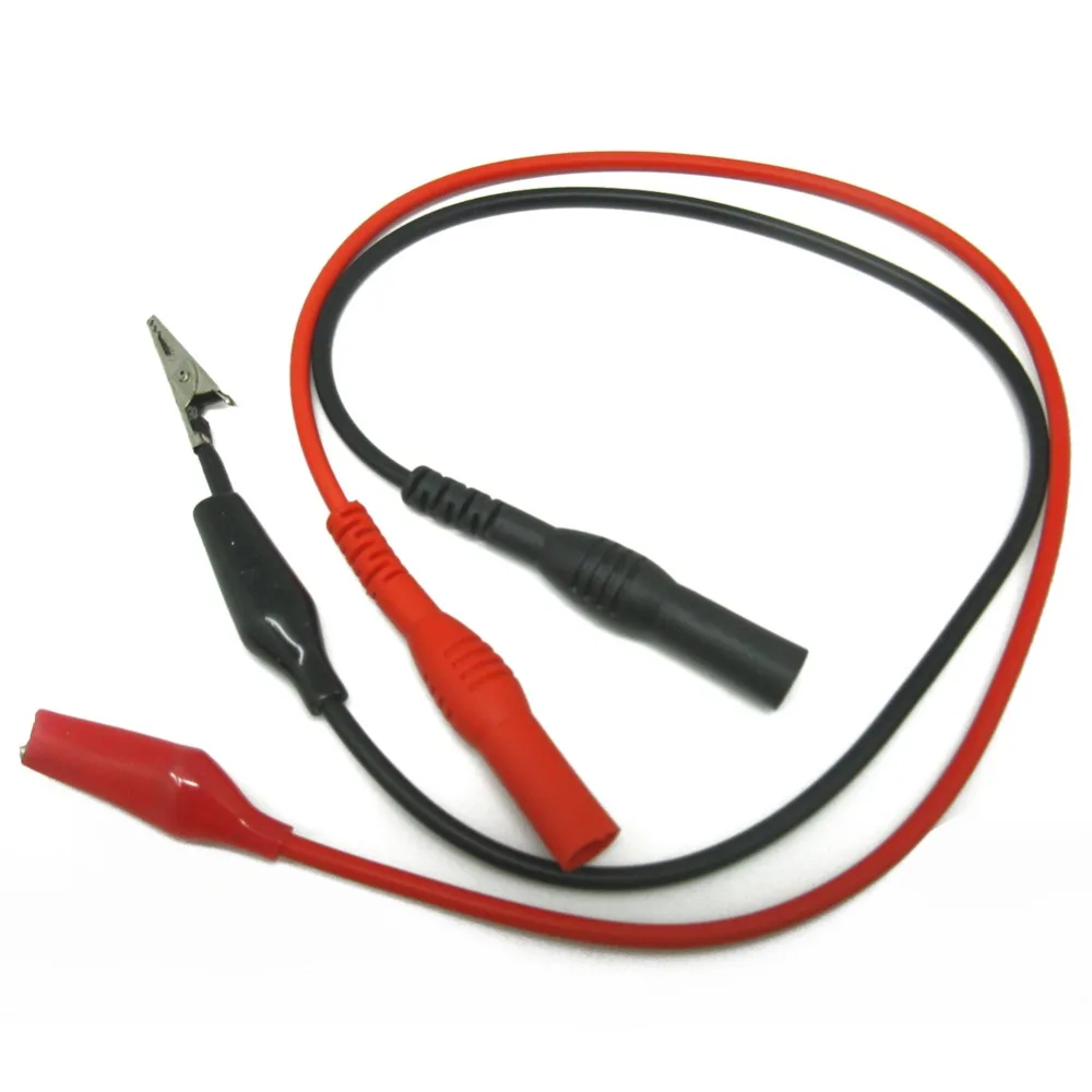 

Aidetek banana plug to aligator clip test leads 4 multimeter RED BLACK vs Promona( One red + One black)P1040