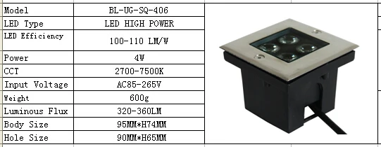 4*1 Вт квадратный светодиодный подземный светильник AC85-265V Холодный/теплый белый бар/сценический/садовый напольный светильник ing 3 года гарантии