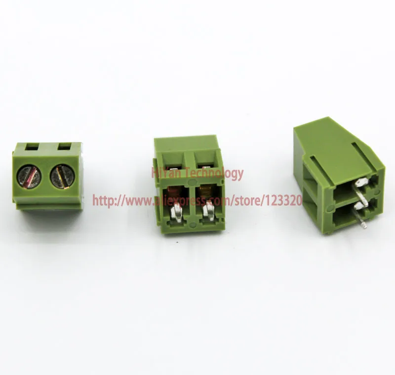 

(50pcs/lot) PCB Screw Terminal Block Connector KF128-2P pitch:5.0MM/0.2inch Green 5mm KF128 2Pins