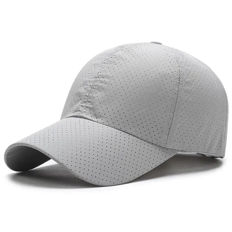 Для мужчин и женщин Лето Snapback быстросохнущая сетчатая бейсболка шляпа от солнца Bone дышащие шапки Z-5109 - Цвет: Серый