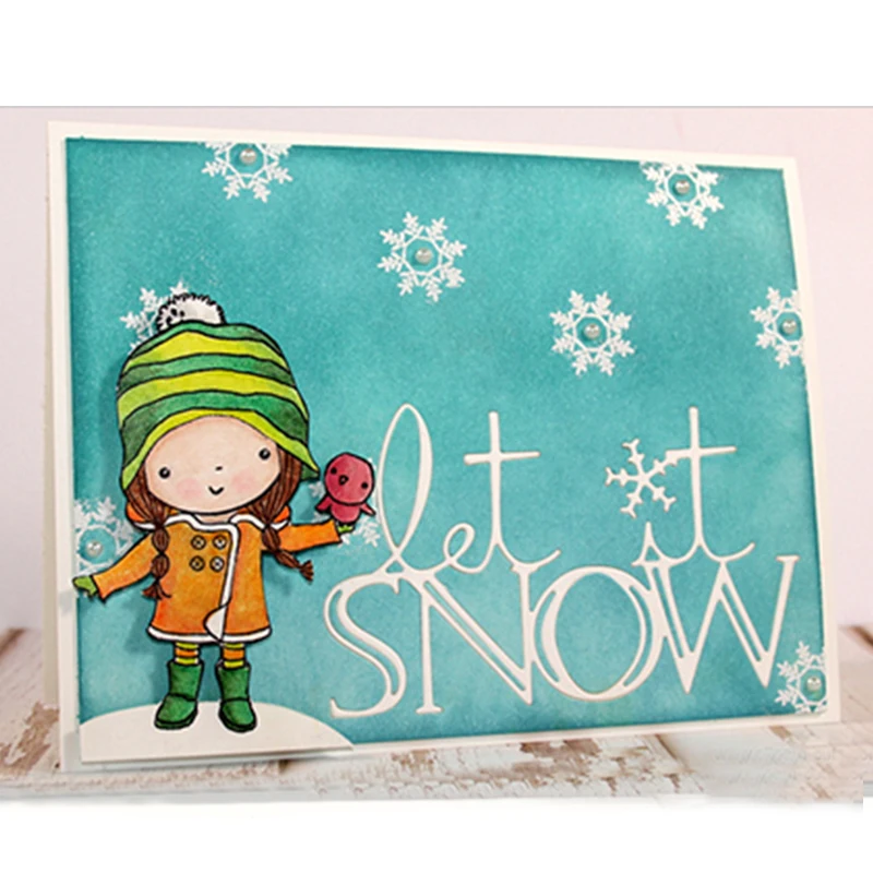 Хорошие слова Let it Snow металлические режущие трафареты для DIY скрапбукинга