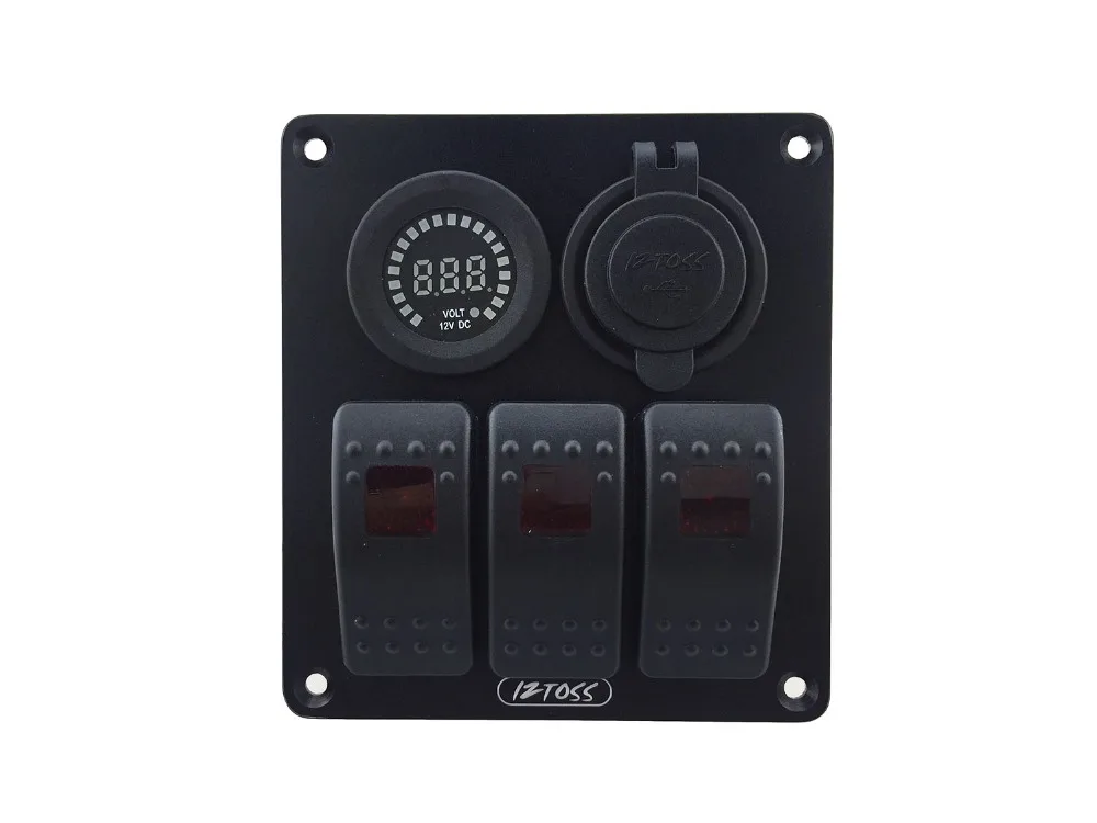 DC12V 24V розетка зарядного устройства с двумя USB портами 3 1 А + вольтметр 12 В