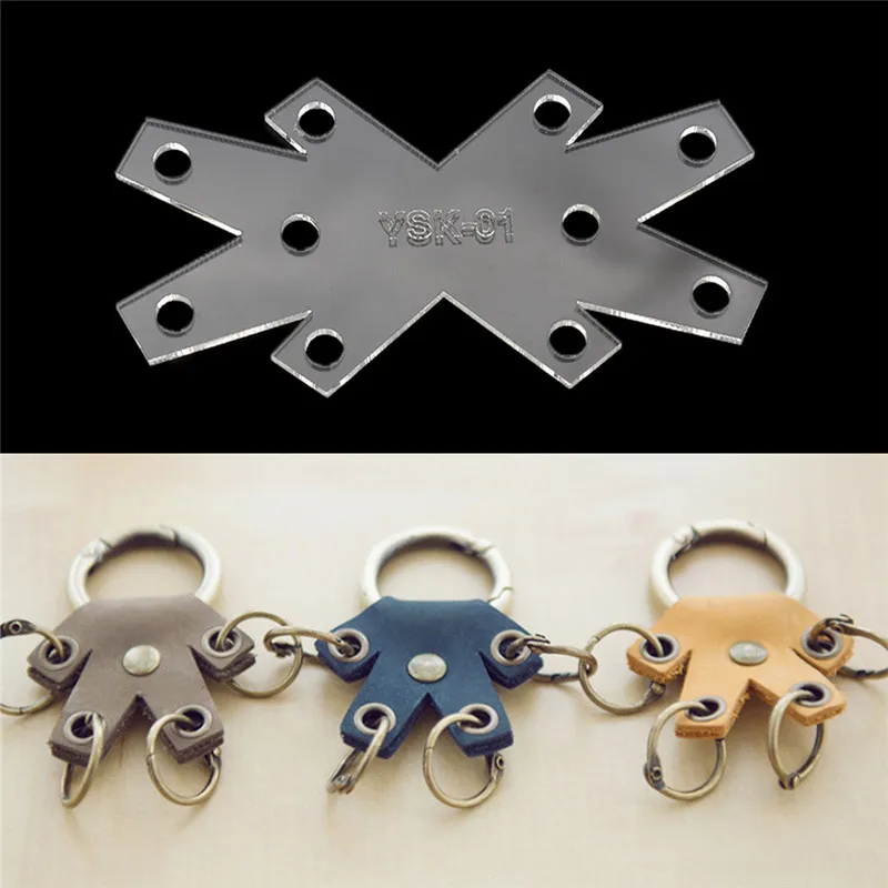 

Lychee Life Leather Craft Pattern Template DIY Acrylic Sewing Leather Key Chain Model Handmade Home Sewing Accessories Supplies