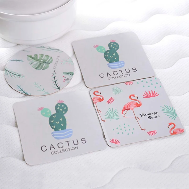 

New Coaster Coffee Cup Mat Tea Pads Dining Fashion Decor Accessories Flamingo Desktop Non-slip Pad Water Absorption Cup Mats