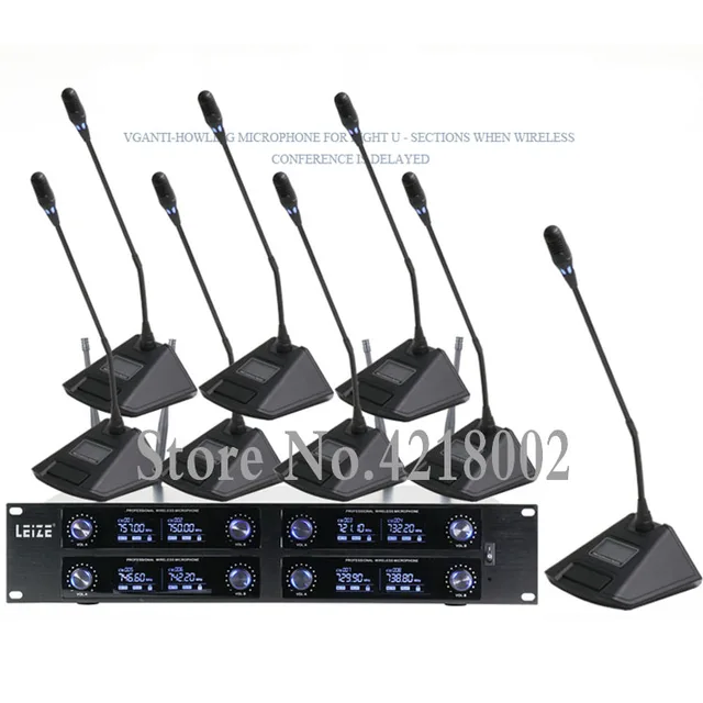 Pro 8 Channel UHF Wireless Microphone System for Meeting Room with