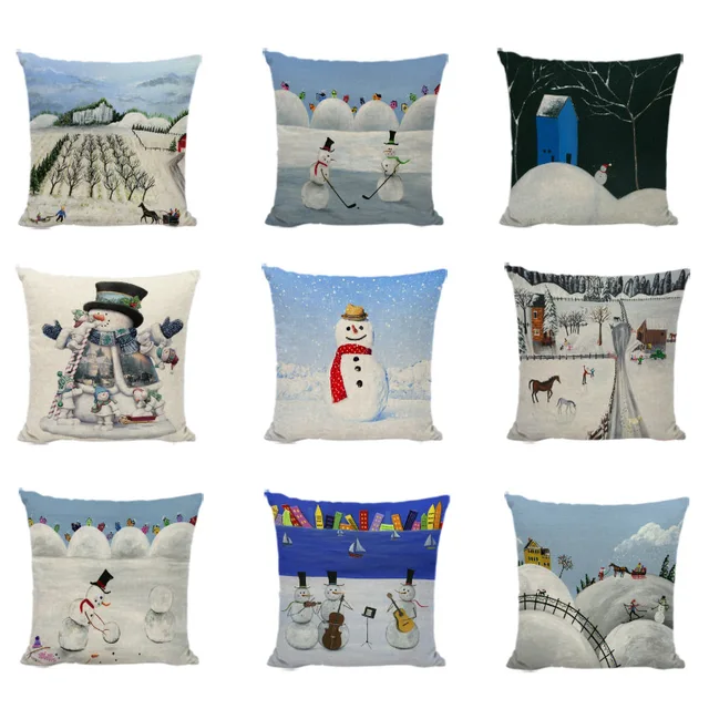 Cheap Simple Cushion Cover 45*45 Cm Christmas Snowman Pillowcase New Year Child Gift Home Car Seat Living Room Sofa Chair Decorate Cheap Simple Cushion Cover 45*45 Cm Christmas Snowman Pillowcase New Year Child Gift Home Car Seat Living Room Sofa Chair Decorate