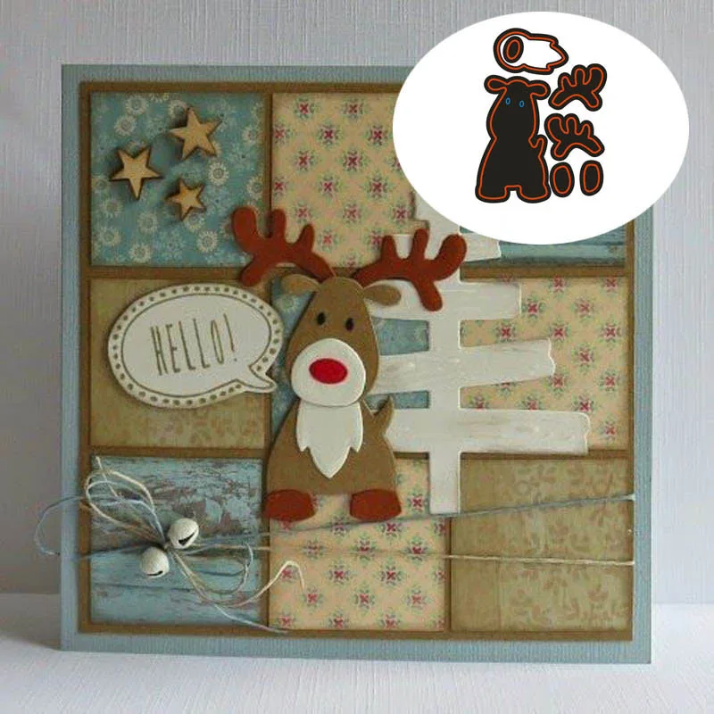 

Stamps and Dies Christmas Reindeer Dies Scrapbooking Metal die cutting Craft Album Paper Card Making New 2019 Embossing Stencil