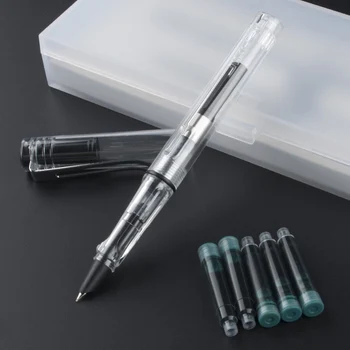 

Jinhao 599A High Quality Plastic Fountain Pen 0.38mm Extra Fine Nib Ink Pens for Gift Office Stationery Supplies