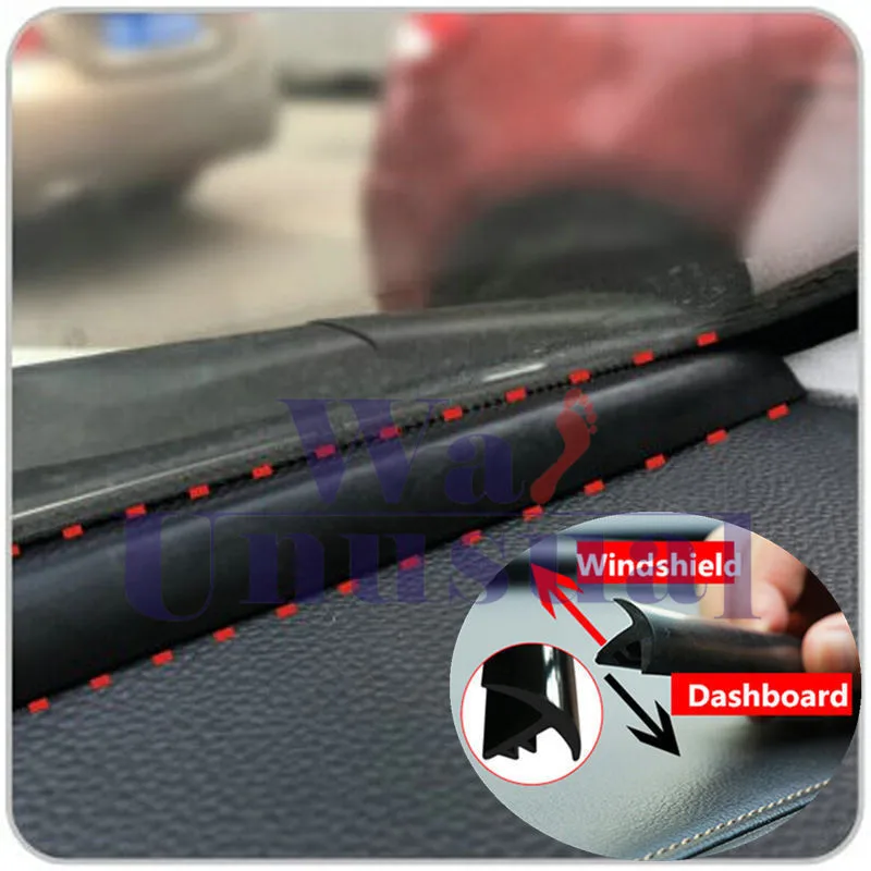 Rubber 1.6m Soundproof Dustproof Sealing Strip for Auto Car Dashboard Windshield 8