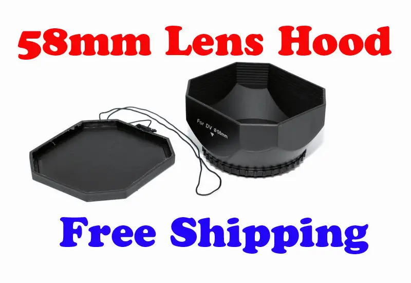 NEW 58mm square DV Lens Hood Shade thumb drive with cap for SLR/DSLR camer video lens hoods | Электроника