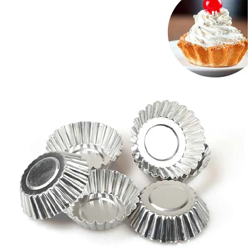 5Pcs Aluminum Cake Cupcake Liners Bakery Baking Cookie Pudding Mold