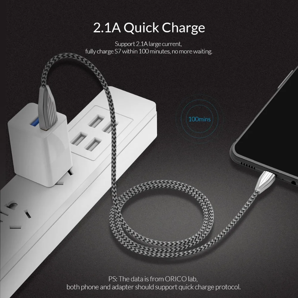 ORICO 2.1A المصغّر usb كابل حقيبة تصميم سريع شحن الهاتف المحمول كابل علامة هواوي Xiaomi سامسونج LG شاحن هاتف محمول يعمل بنظام تشغيل أندرويد