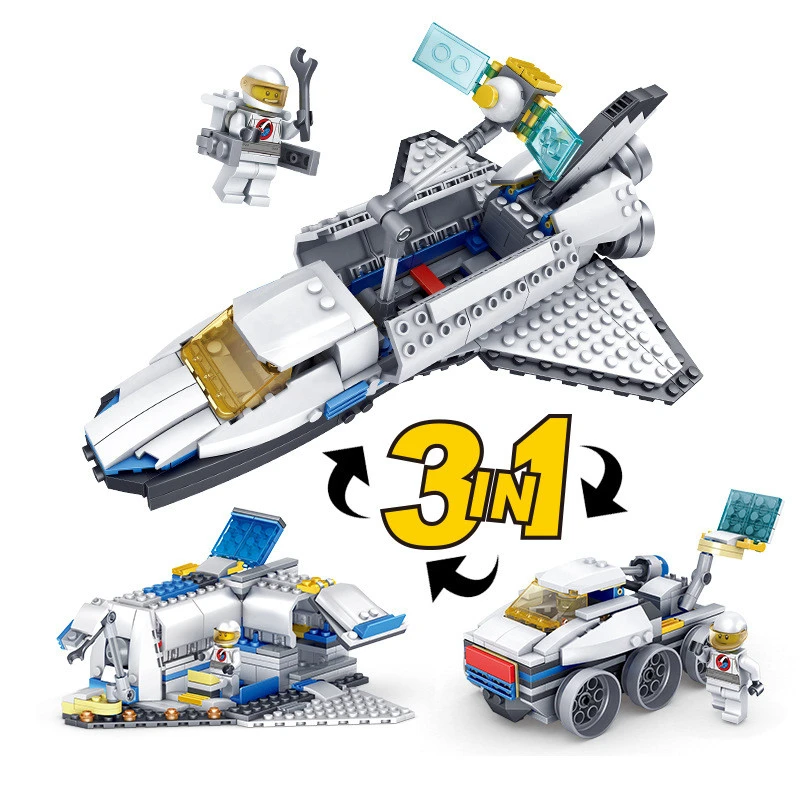 KAZI Building Blocks Space Shuttle Model Brick Educational Toys For Children Vacation Camping 3 IN 1 Block Compatible Legoed