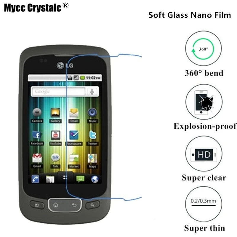 

Super thin clear Nano Explosion-proof Soft Glass Screen Protector film For LG Optimus One P500 P503 P509 Protective film