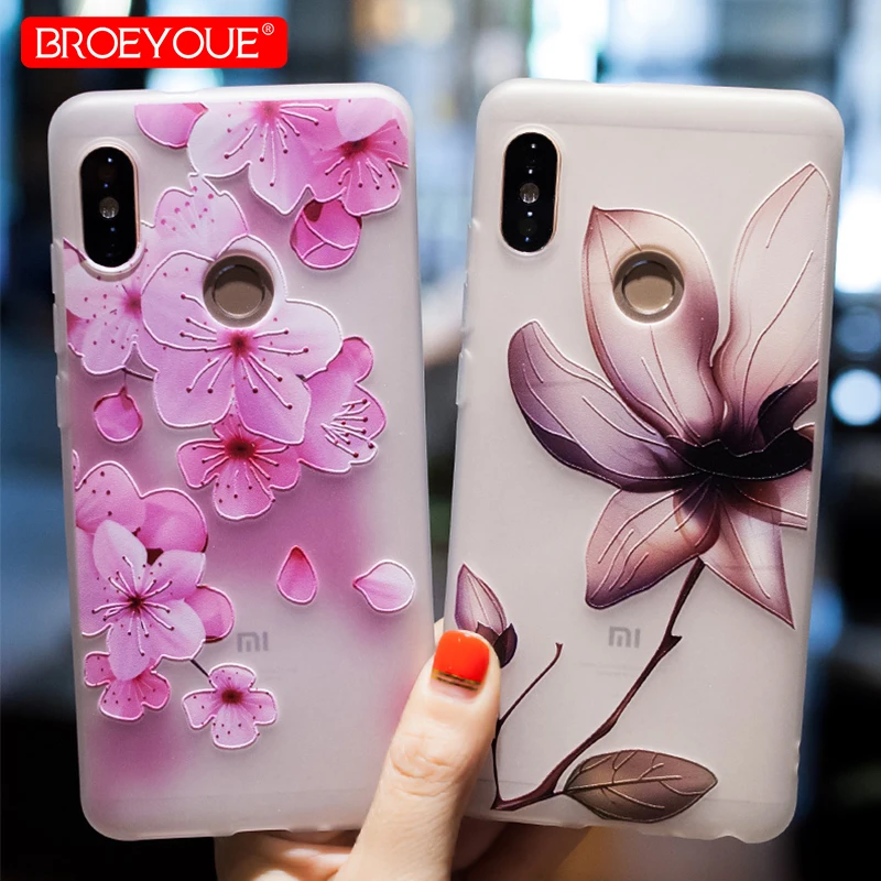 

Case For Xiaomi Pocophone F1 Case Fashion 3D Relief Flowers TPU Matte Silicone Soft Covers For Redmi 4X 4A 6 Pro Note 4 5A 5 Pro