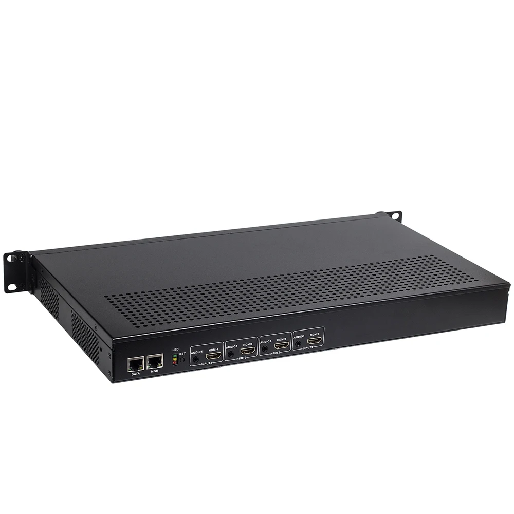 1U Rack HEVC H.265 H.264 HDMI Video Stream Encoder Live Streaming HD IPTV Encoder 4 Channels HDMI To HTTP RTSP RTMP M3U8 Encoder