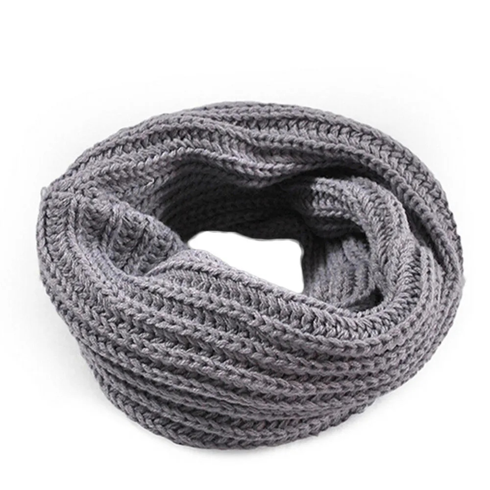 Новинка года, вязаный шерстяной шарф-шаль, зимний теплый шарф с круглым воротником для девочек, высококачественный теплый шарф на шею# H20