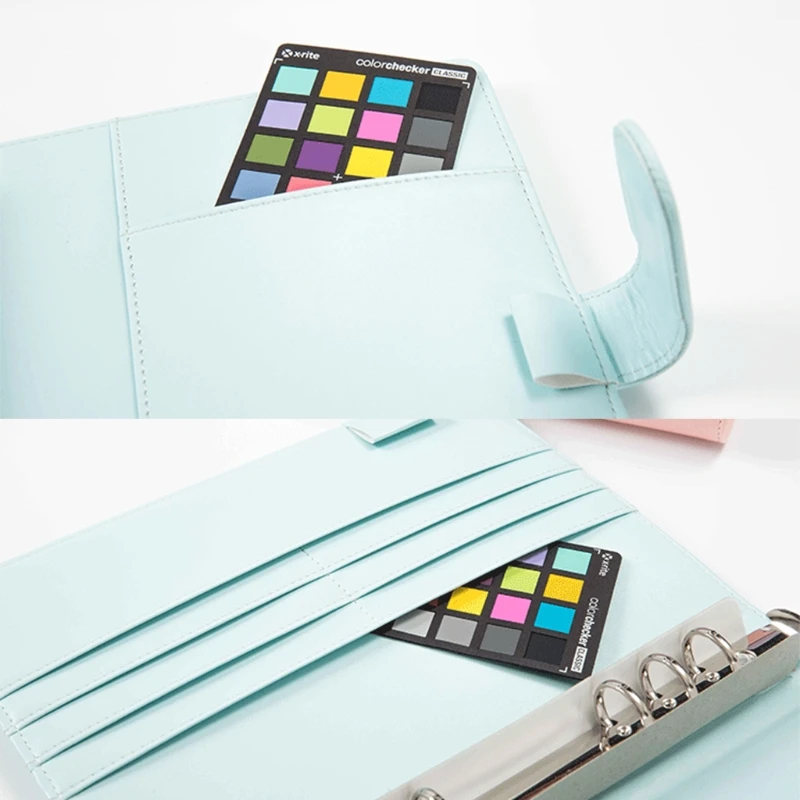 

A6 A5 6 Holes PU Leather Round Ring Binder Binding Cover Protector