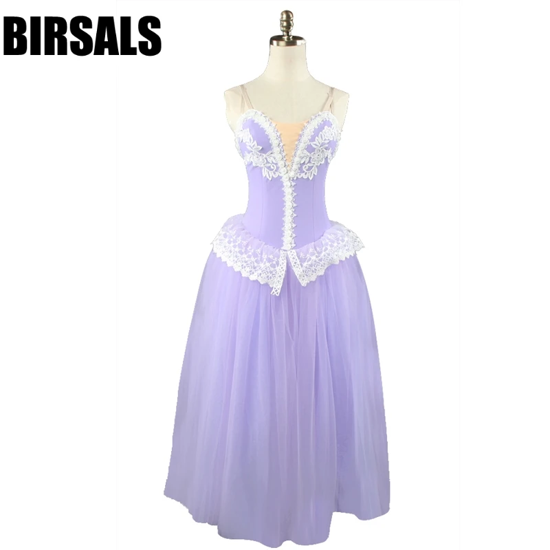 Lilac Purple Fairy Ballet Long Tutu Dress Blue Women Professional Ballet Tutus Cinderella Ballet Stage Costume BT8903B