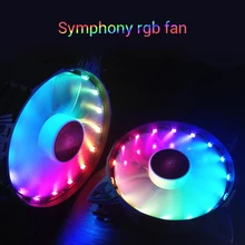 2 шт. 12 см настольный вентилятор охлаждения компьютера немой красочный RGB пульт дистанционного управления Янтарный вентилятор