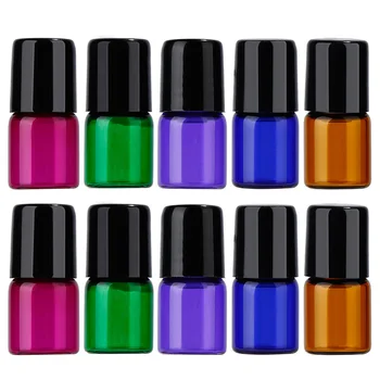 

10pcs 3ml Portable Roll on Bottle Empty Refillable Glass Container With Black Cap For Essential Oil Perfume Fragrance