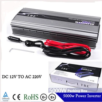

TBE 5000W DC 12V TO AC 220V Compact Portable Charger adapter Car Power Inverter Adapter Modified Sine Wave