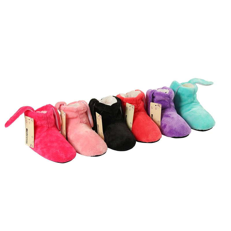 

Girls Shoes 2018 New Indoor Home Slippers Flannel Shoes Plush Home Slippers children Wooden Floor Slippers For Girls Candy Shoes