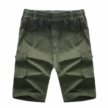 Новое поступление Летняя Повседневное модные штаны с высокой посадкой семь точек эластичная кулиска на талии хлопковые свободные Для мужчин плюс Размеры xL-4xl