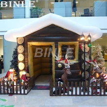 Открытый надувной Маленький коричневый надувной Рождественский домик палатка надувной домик украшение для мероприятий