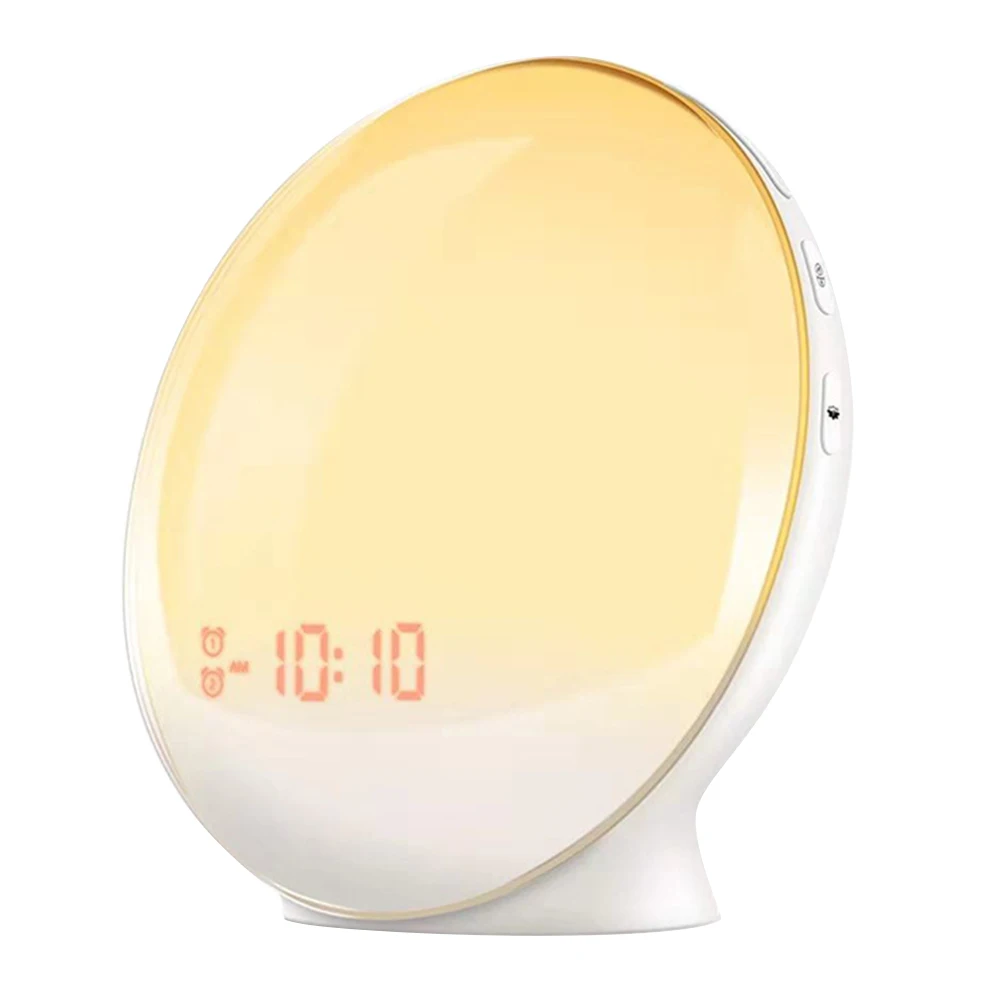 

LED Light Alarm Clock Sunrise Simulation Sleep Aid with FM Radio Snooze Clock for Bedroom Hogard