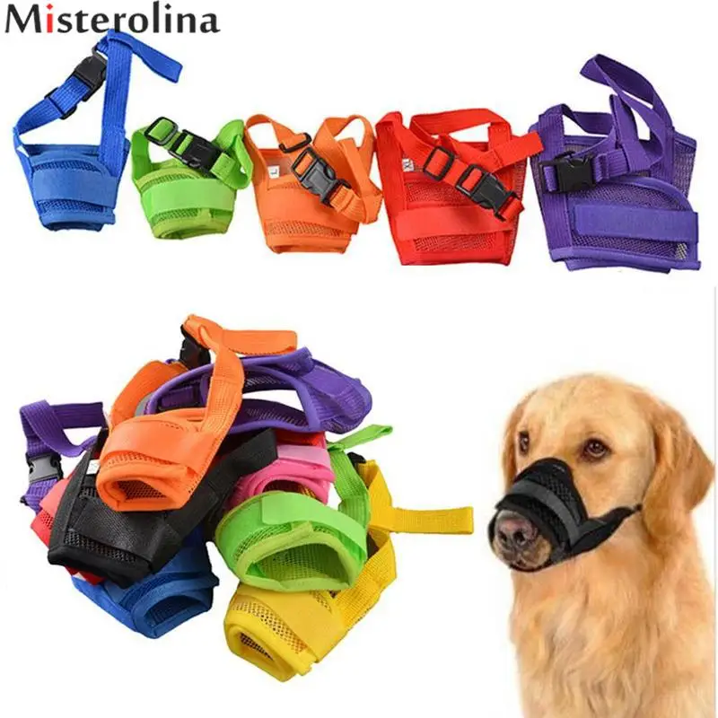 Misterolina Adjustable Nylon Soft Dog Pet Mouth Muzzle Anti Bark Bite