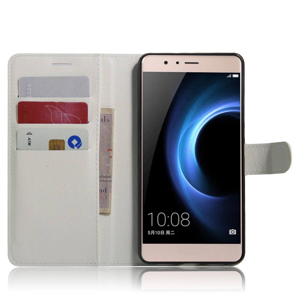 

Wallet Style Litchi Texture Flip Leather Cover Case for Huawei Honor V8 Magnetic Protective Shell With Stand Function