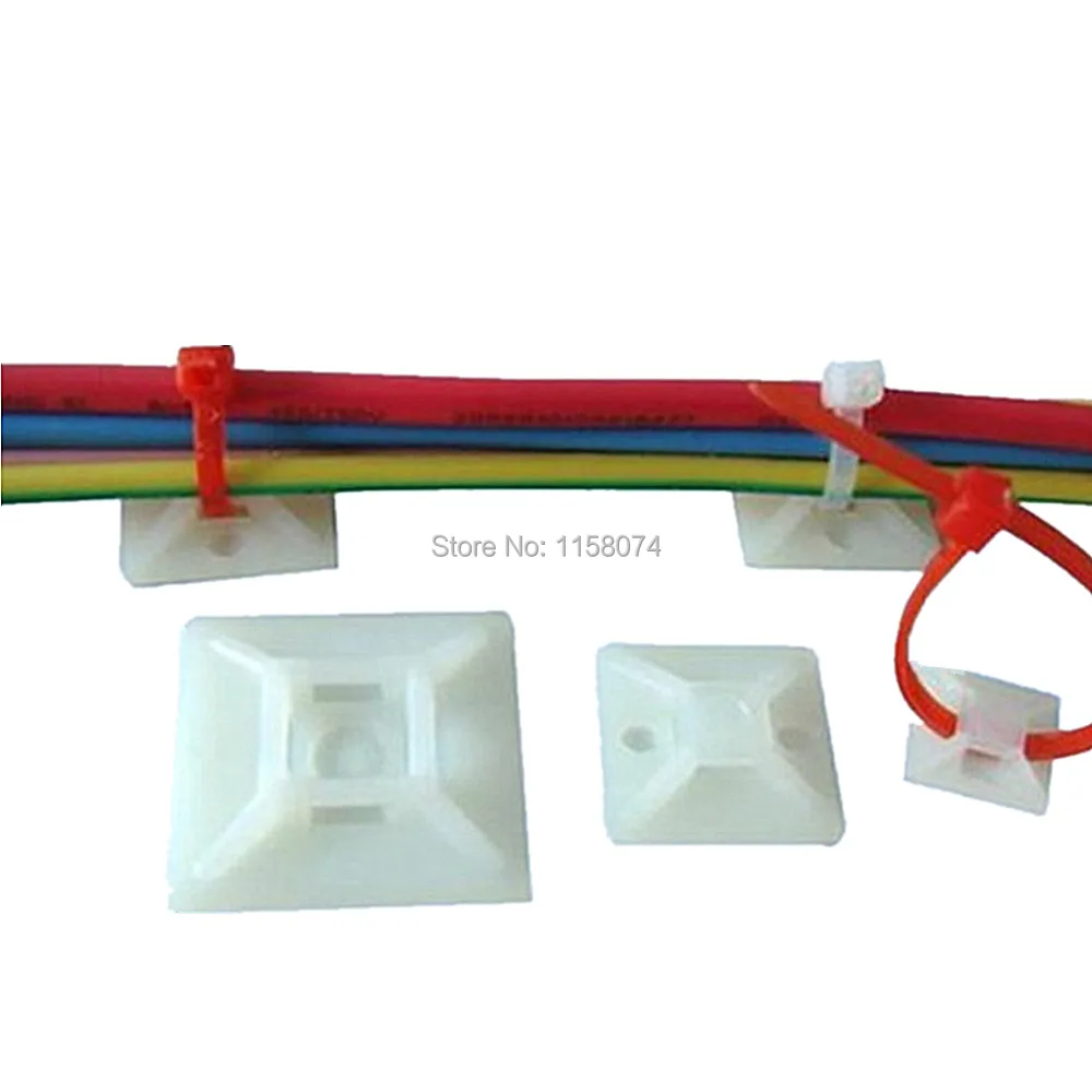 200pcs Adhesive Cable Tie Mount Clip Zip Tie Holder Wall Mounts Mounting Base Clamps Clip Self