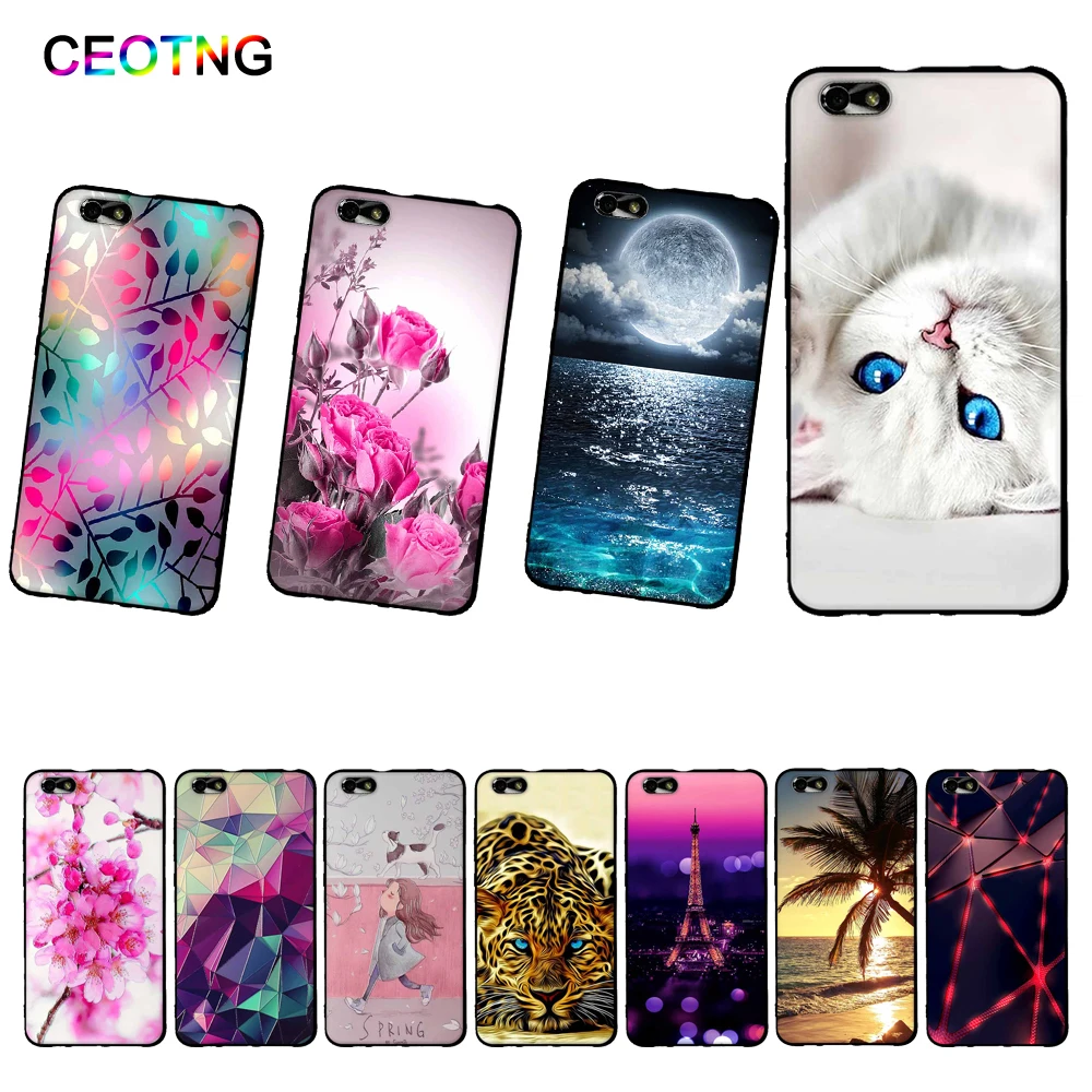 

TPU Case For Huawei Honor 4 X 4X 3D Relief Black Cover For Huawei Honor 4x Glory Play 4X Soft Silicone Back Phone Cases Shells