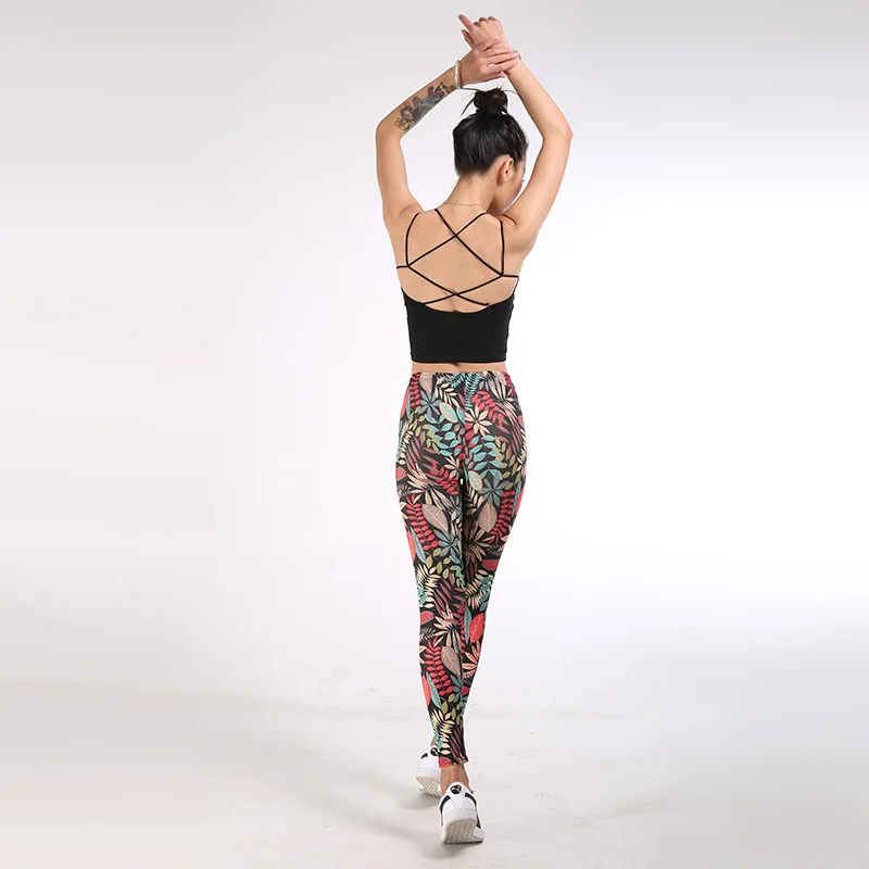 Леггинсы пуш-ап Фитнес 3D цифровая печать женские леггинсы бедра граффити спортивные модные эластичные тонкие брюки плюс размер