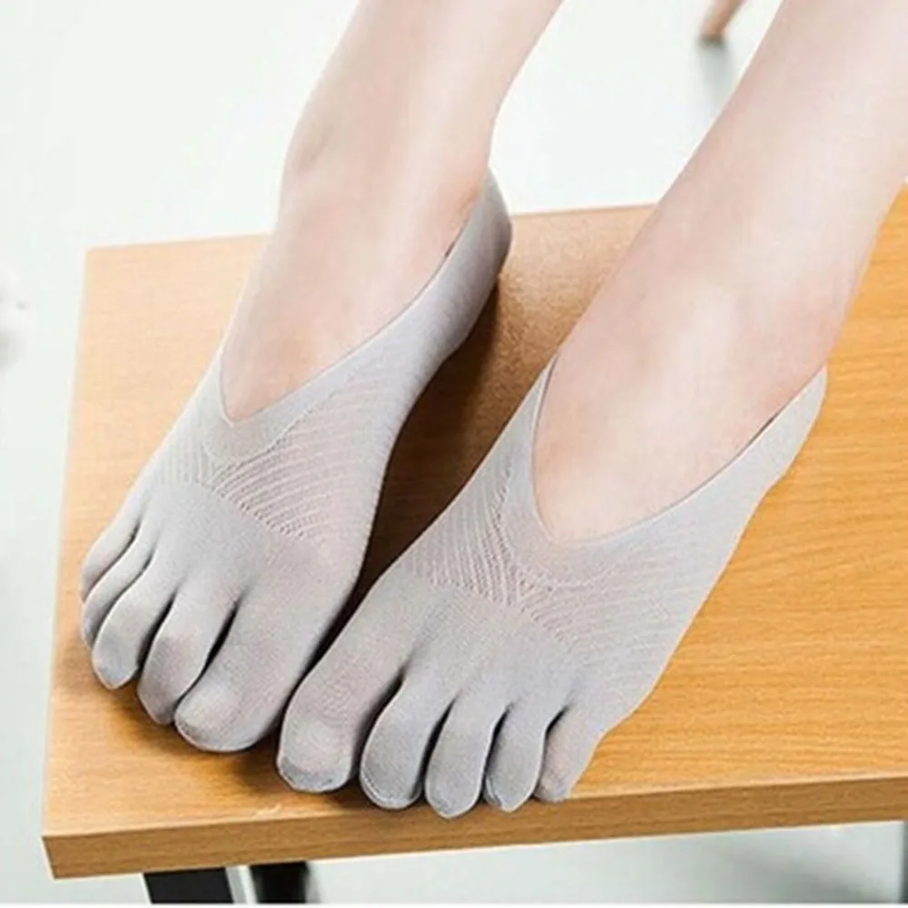 Новое поступление для женщин носки с пальцами шлёпанцы для невидимость Твердые 5 цветов носки лодочки Тонкий Высокое качество Лидер продаж