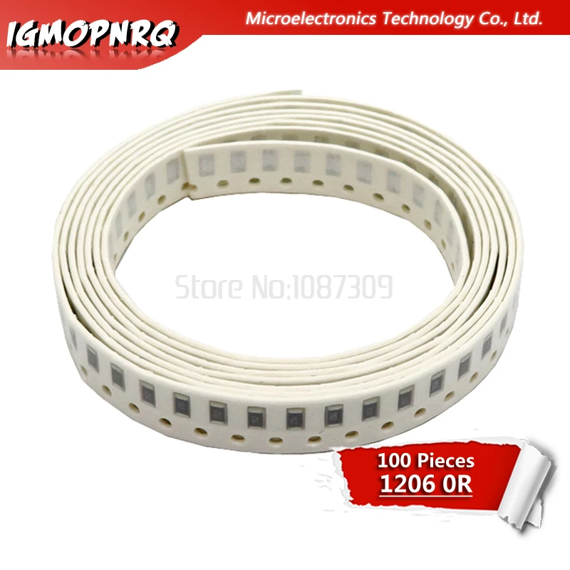 100 шт. 1206 SMD резистор 5% 0 Ом чиповый 25 Вт 1/4 0R | Электронные компоненты и