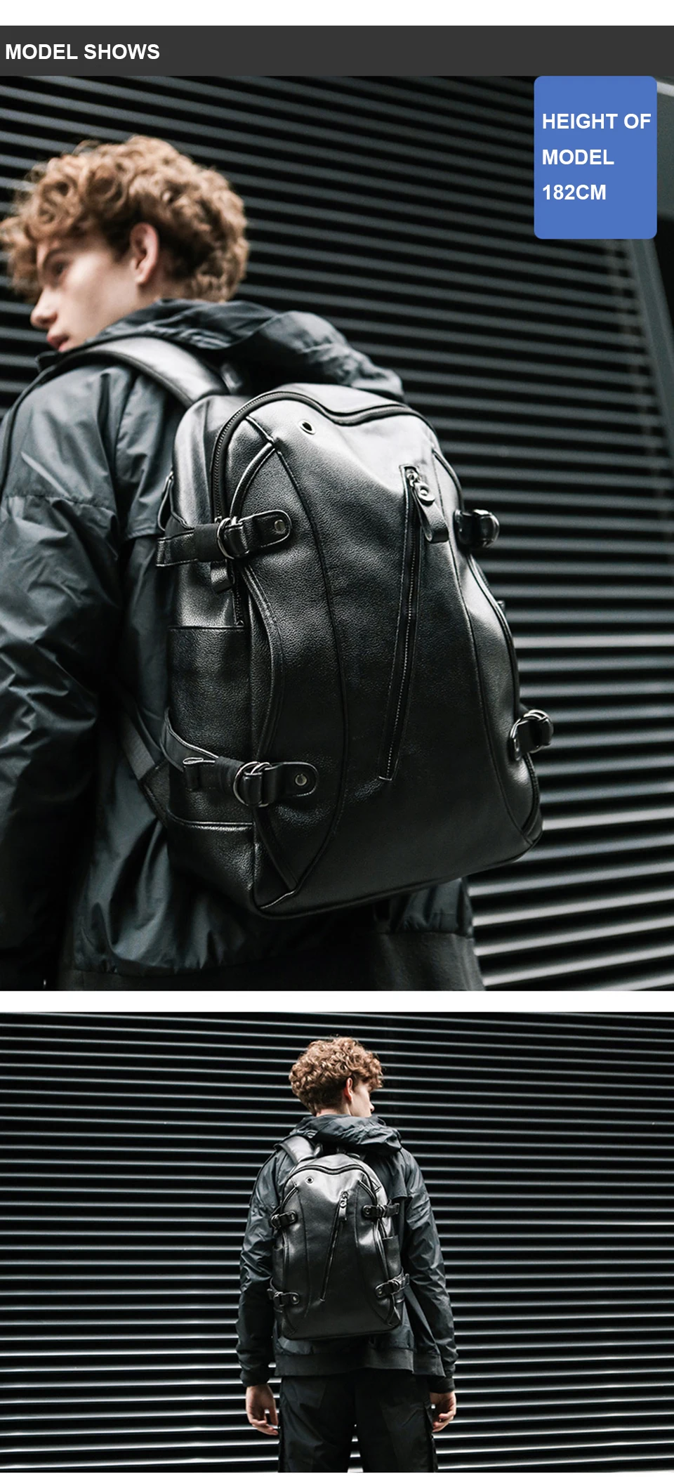 _06 2019 Pu Leather Backpack Laptop Men Male 15.6inch Notbook Back pack Teenager School Travel Backpacks Large Capacity Luggage Bag