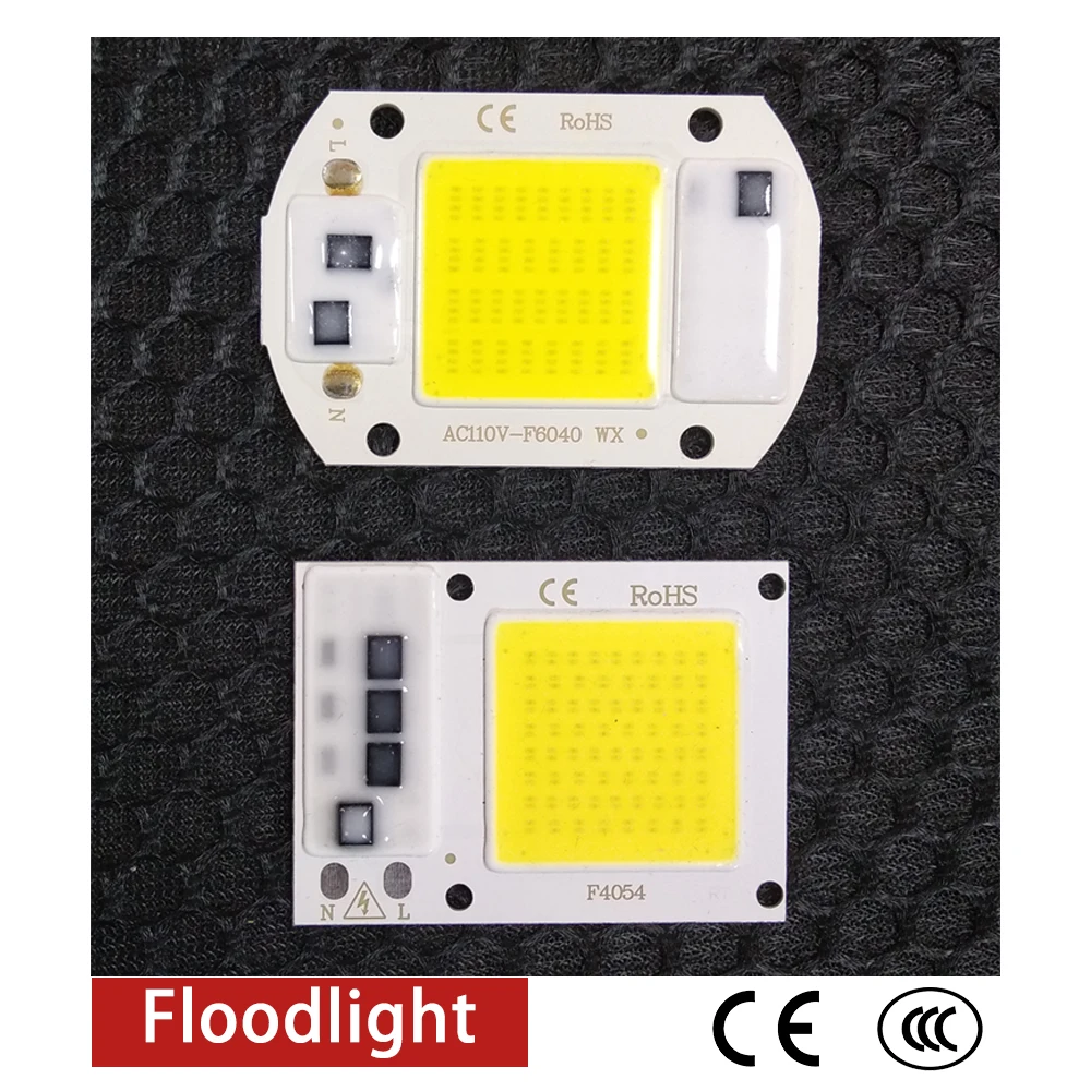 COB светодиодный чип 50 Вт, 220 В/110 В, 30 Вт, 20 Вт, 10 Вт, Smart IC, не нужен драйвер, светодиодный светильник для DIY прожектора