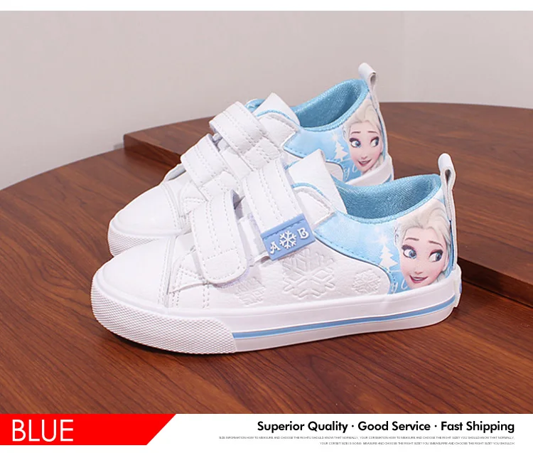 Princess Girls Shoes For Kids Fashion Elsa Anna Kids Shoes 2019 Ice Snow Queen Casual Children Shoe Girl Sneakers White Flat 585 (3)