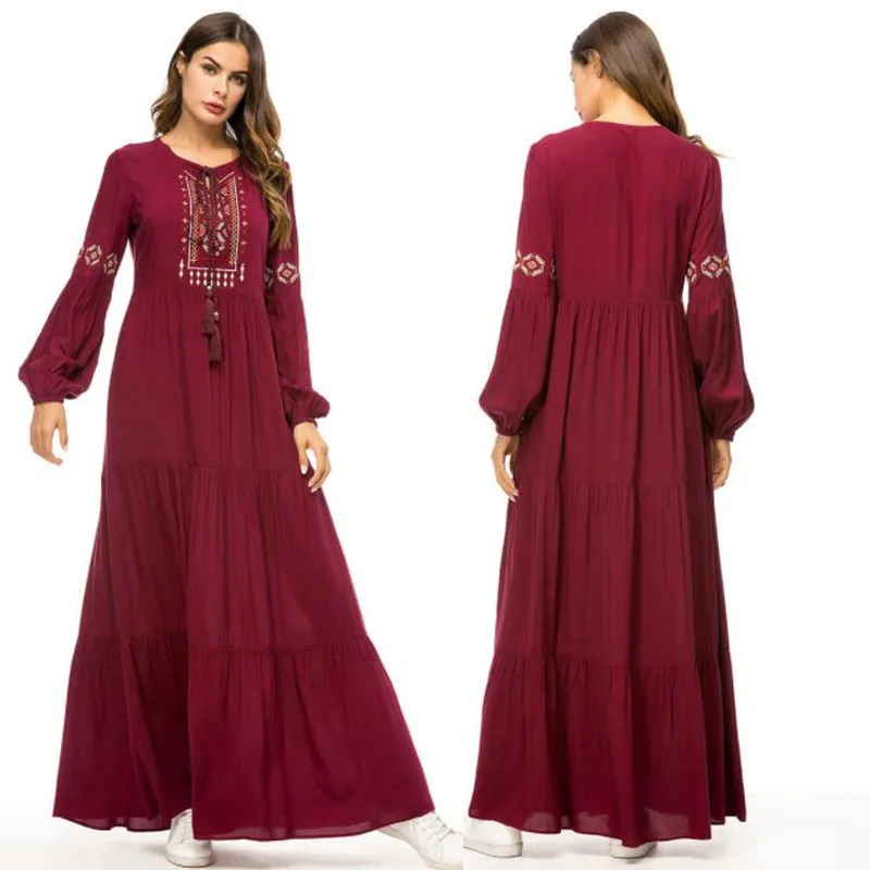 Мусульманское платье Рамадан кафтан мусульманская одежда для женщин абайя Турция арабское платье кафтан марокаин Дубайский кафтан абайя ИД свободные элегантные - Цвет: as picture show